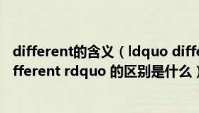 different的含义（ldquo differential rdquo 和 ldquo different rdquo 的区别是什么）