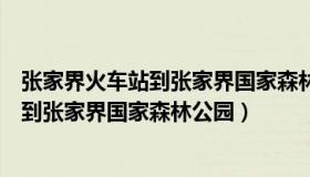 张家界火车站到张家界国家森林公园怎么走（张家界火车站到张家界国家森林公园）