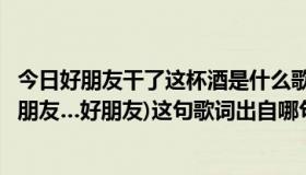 今日好朋友干了这杯酒是什么歌（(来吧朋友干了这杯酒…好朋友…好朋友)这句歌词出自哪句歌）