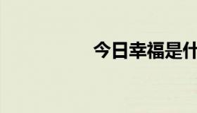 今日幸福是什么意思？