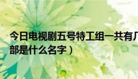 今日电视剧五号特工组一共有几部（电视剧五号特工组第一部是什么名字）