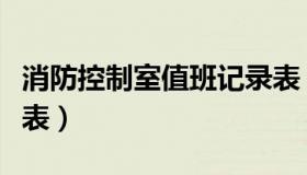 消防控制室值班记录表（消防控制室值班记录表）