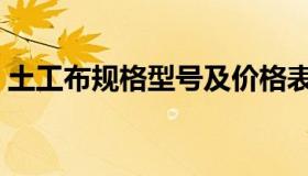 土工布规格型号及价格表（土工布规格型号）