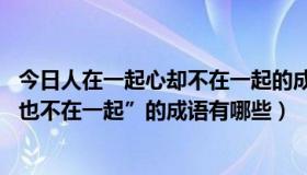 今日人在一起心却不在一起的成语（形容“话说不到一起,心也不在一起”的成语有哪些）