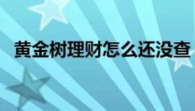 黄金树理财怎么还没查（黄金树理财合法）