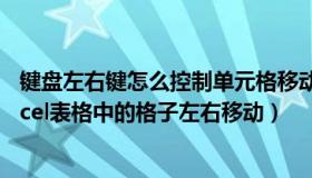 键盘左右键怎么控制单元格移动（如何用键盘左右键控制excel表格中的格子左右移动）