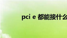 pci e 都能接什么（pci e x1）