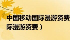 中国移动国际漫游资费7天套餐（中国移动国际漫游资费）