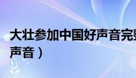 大壮参加中国好声音完整版（大壮参加中国好声音）