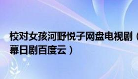 校对女孩河野悦子网盘电视剧（求校对女孩河野悦子双语字幕日剧百度云）