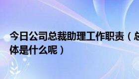 今日公司总裁助理工作职责（总裁助理的工作职责和内容具体是什么呢）