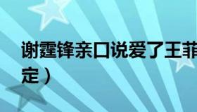 谢霆锋亲口说爱了王菲20年（谢霆锋亲子鉴定）