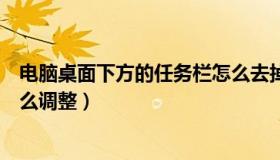 电脑桌面下方的任务栏怎么去掉（电脑桌面下方的任务栏怎么调整）