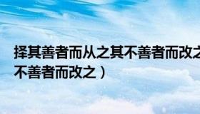 择其善者而从之其不善者而改之的例子（择其善者而从之其不善者而改之）