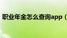 职业年金怎么查询app（职业年金怎么查询）