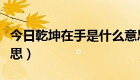 今日乾坤在手是什么意思（手握乾坤是什么意思）