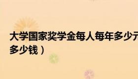 大学国家奖学金每人每年多少元（大学国家奖学金一年一般多少钱）