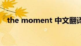 the moment 中文翻译（the moment）