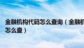 金融机构代码怎么查询（金融机构代码 比如银行机构的代码怎么查）