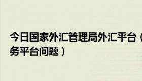 今日国家外汇管理局外汇平台（国家外汇管理局网上应用服务平台问题）