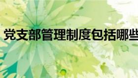 党支部管理制度包括哪些（党支部管理制度）