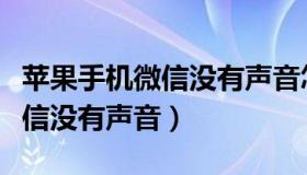 苹果手机微信没有声音怎么解决（苹果手机微信没有声音）