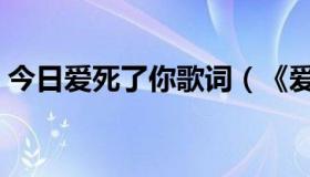 今日爱死了你歌词（《爱你爱到死》的歌词）