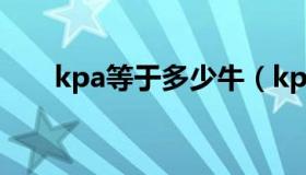 kpa等于多少牛（kpa等于多少公斤）