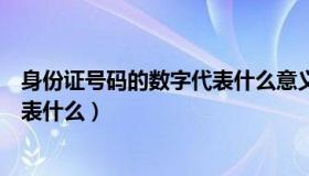 身份证号码的数字代表什么意义图片（身份证号码的数字代表什么）