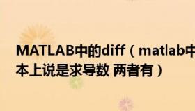 MATLAB中的diff（matlab中diff函数求差分什么意思 课本上说是求导数 两者有）