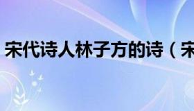 宋代诗人林子方的诗（宋代诗人林子方简介）