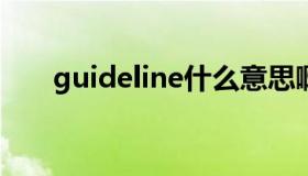 guideline什么意思啊（guidelines）