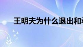 王明夫为什么退出和君小镇（王明夫）