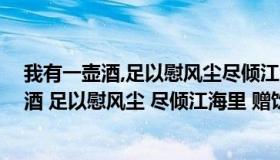 我有一壶酒,足以慰风尘尽倾江海里,赠饮天下人（我有一壶酒 足以慰风尘 尽倾江海里 赠饮天下人是什么意思）