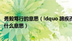 勇毅笃行的意思（ldquo 蹄疾而步稳 勇毅而笃行  rdquo 是什么意思）