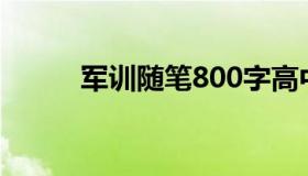 军训随笔800字高中（军训随笔）