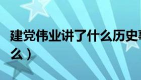 建党伟业讲了什么历史事件（建党伟业讲了什么）