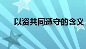 以资共同遵守的含义（以资共同遵守）