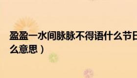 盈盈一水间脉脉不得语什么节日（盈盈一水间脉脉不得语什么意思）