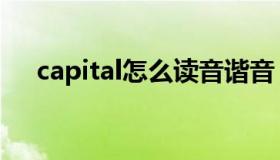 capital怎么读音谐音（capital怎么读）