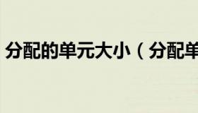 分配的单元大小（分配单元大小是什么意思）