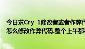 今日求Cry  1修改者或者作弊代码，最好有图片和文字来教怎么修改作弊代码.整个上午都在工作，但什么也没找到.