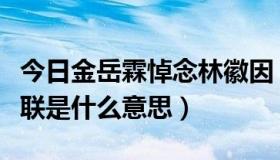 今日金岳霖悼念林徽因（金岳霖与林徽因的挽联是什么意思）