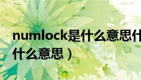 numlock是什么意思什么功能（numlock是什么意思）