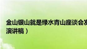 金山银山就是绿水青山座谈会发言（金山银山就是绿水青山演讲稿）