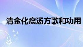 清金化痰汤方歌和功用（清金化痰汤方歌）