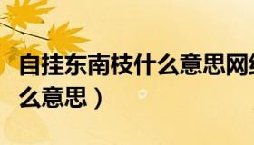 自挂东南枝什么意思网络用语（自挂东南枝什么意思）