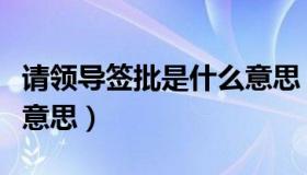 请领导签批是什么意思（领导签批到底是什么意思）