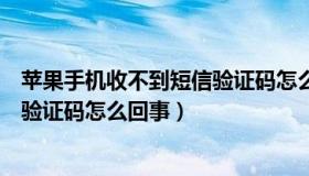 苹果手机收不到短信验证码怎么回事（苹果手机收不到短信验证码怎么回事）