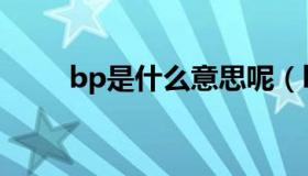 bp是什么意思呢（bp是什么意思）